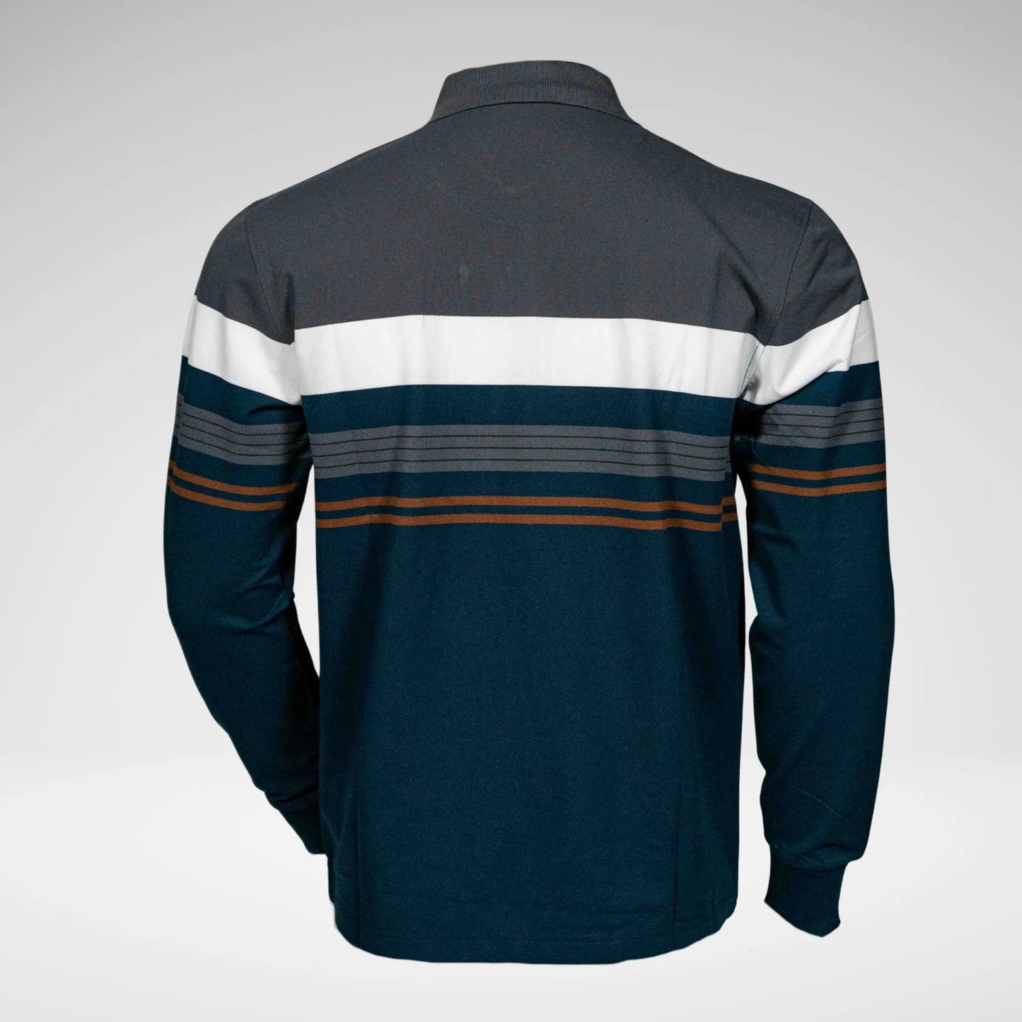 KG MTS2809 STRIPED LS GOLFER CHARCOAL