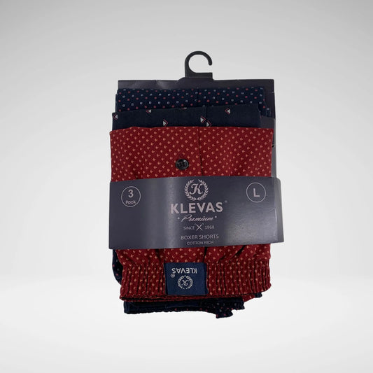 KLEVAS-MENS 2PK CTN BOXERS - ASTD