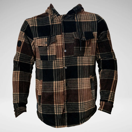 Kstar7 Cor 1166 Check Fleece Jacket Black Brown