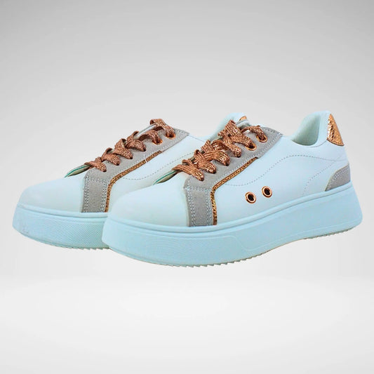 KStar7 Lizette Sneaker | White/Rosegold