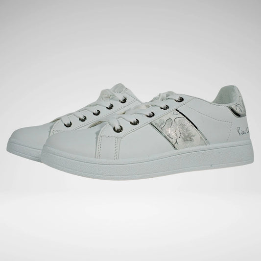 Pierre Cardin Retro Sneaker | White/Silver