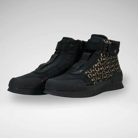 MAZERATA MCB7125 VAELNTINO31 PRINTED CANVA BOOT BLACK