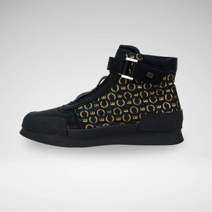 MAZERATA MCB7125 VAELNTINO31 PRINTED CANVA BOOT BLACK
