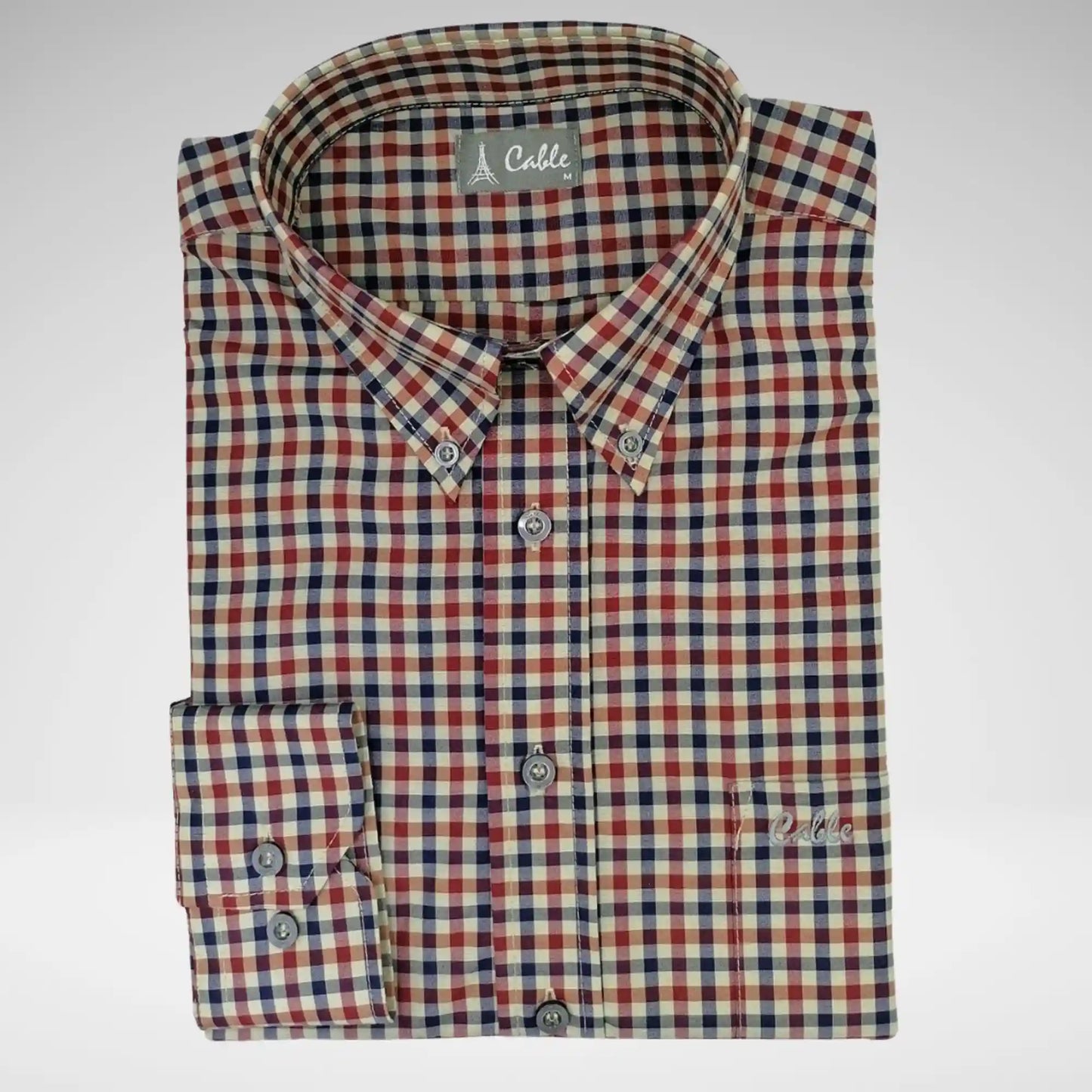 Cable Men's BD Shirt | Burgundy