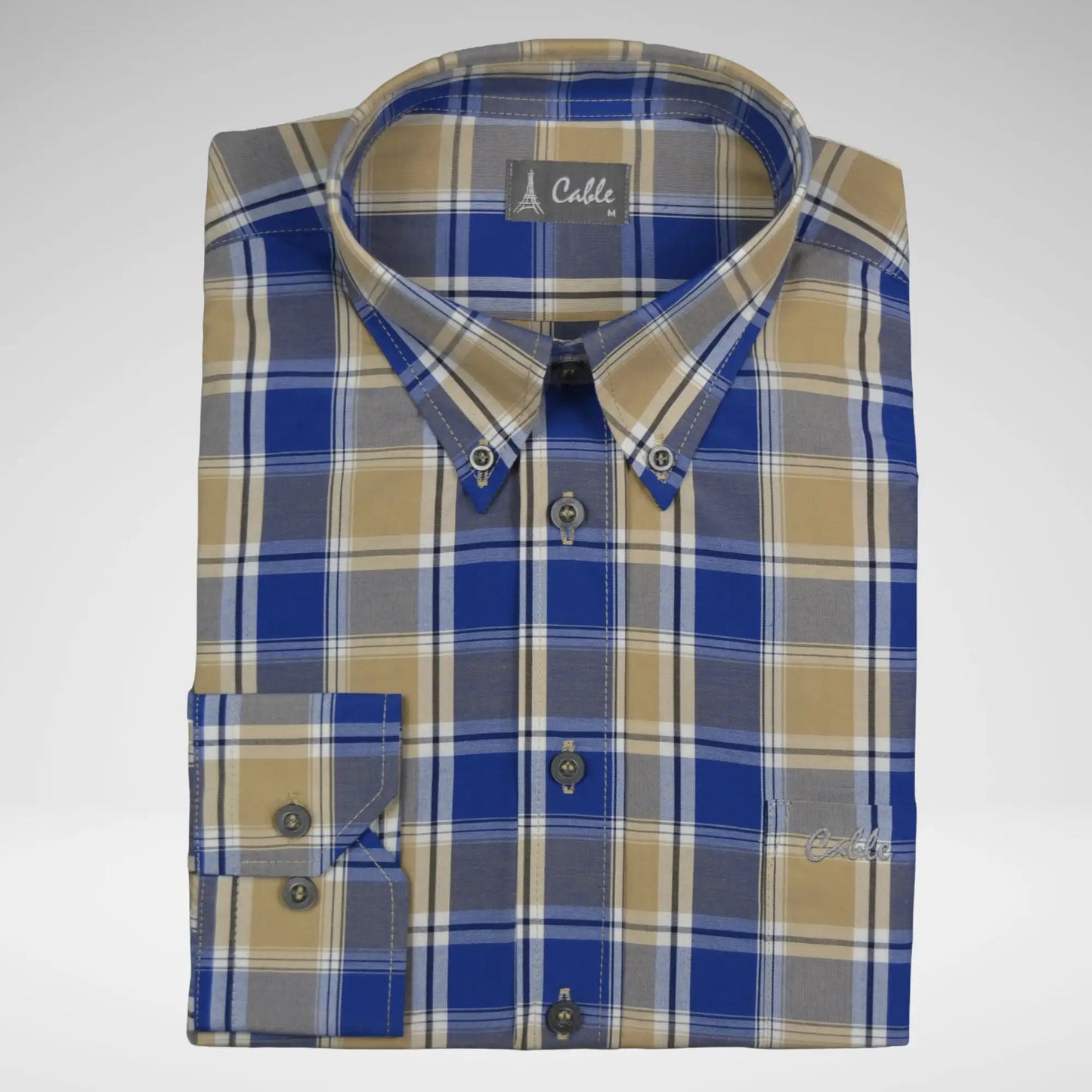 Cable Men's Long Sleeve BD Shirt | Brown