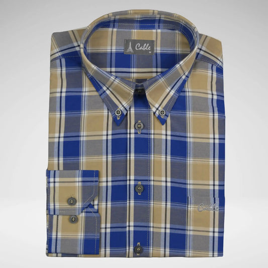Cable Men's Long Sleeve BD Shirt | Brown