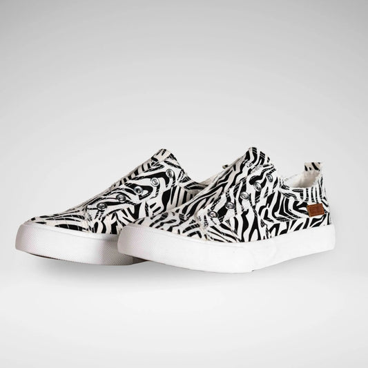 MISS BLACK LC41564001 Shore - 1 Canvas Zebra Blk/Wht 3 White