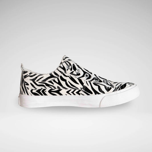MISS BLACK LC41564001 Shore - 1 Canvas Zebra Blk/Wht 3 White