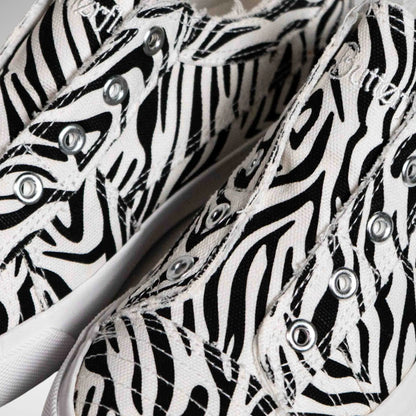MISS BLACK LC41564001 Shore - 1 Canvas Zebra Blk/Wht 3 White