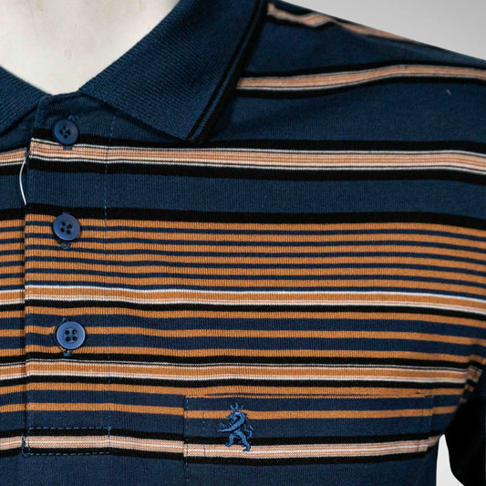 MONATIC MTS2810 STRIPED LS GOLFER BLUE