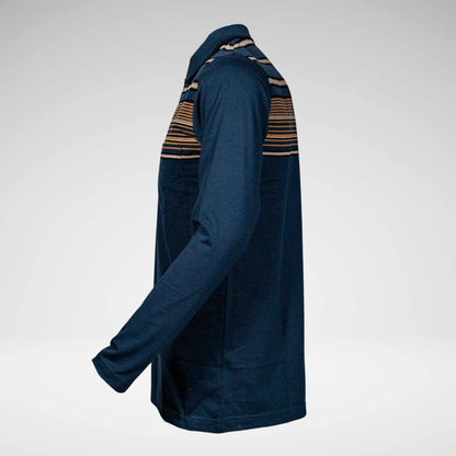MONATIC MTS2810 STRIPED LS GOLFER BLUE