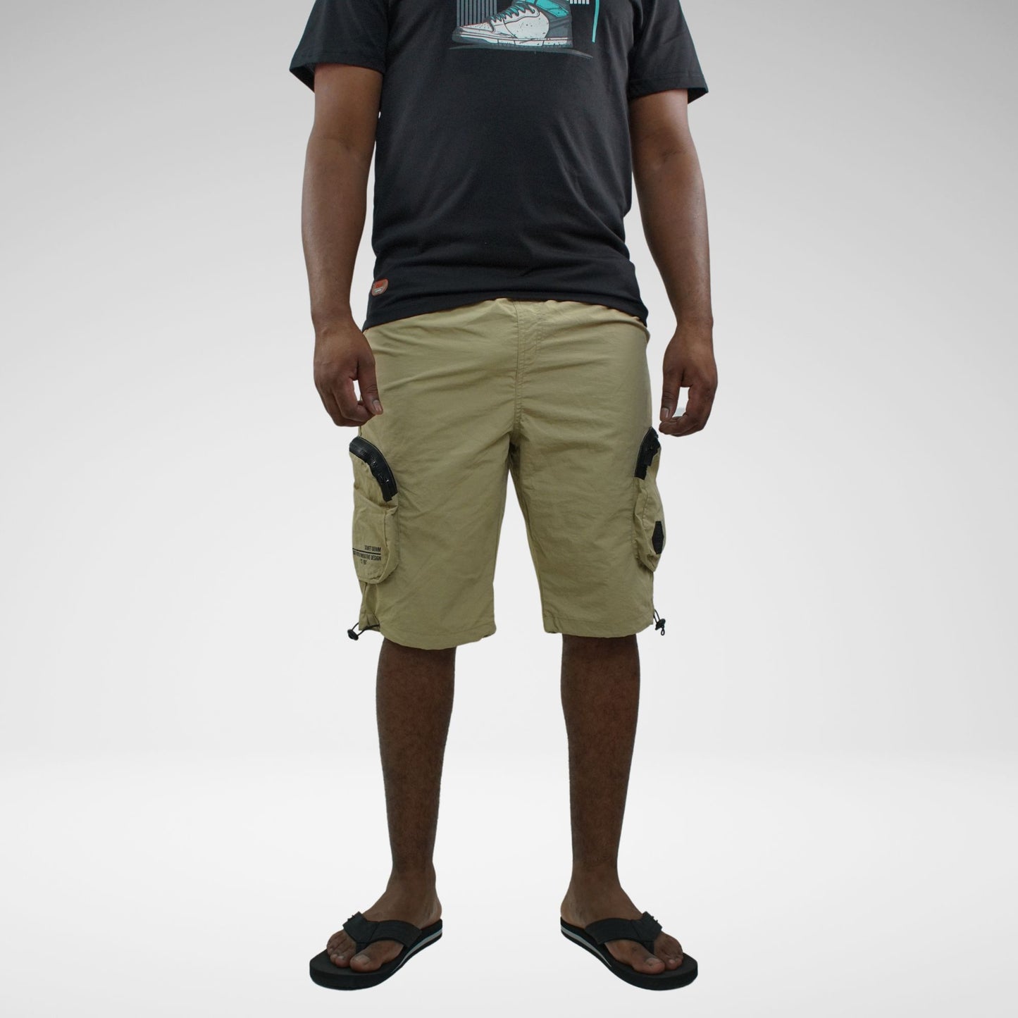 SOVIET BARAKA NYLON TRACK SHORTS | KHAKHI