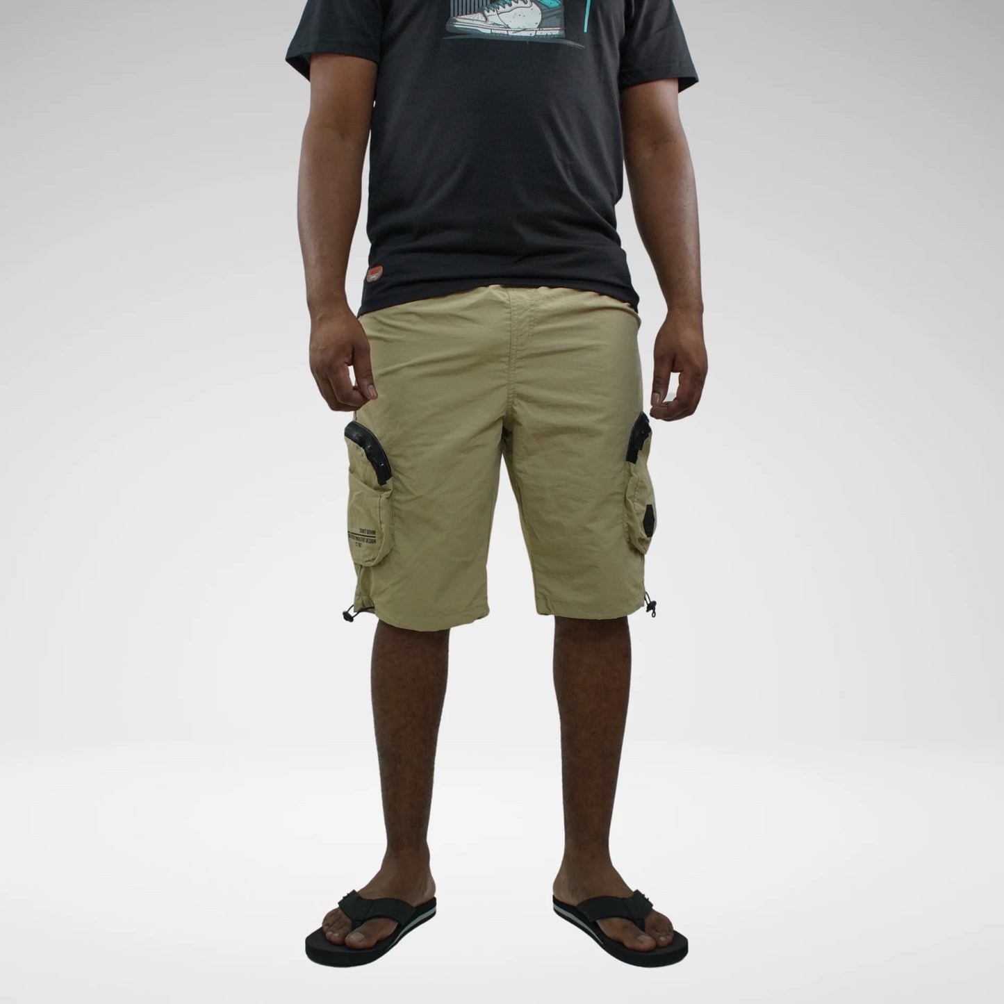 SOVIET BARAKA NYLON TRACK SHORTS | KHAKHI