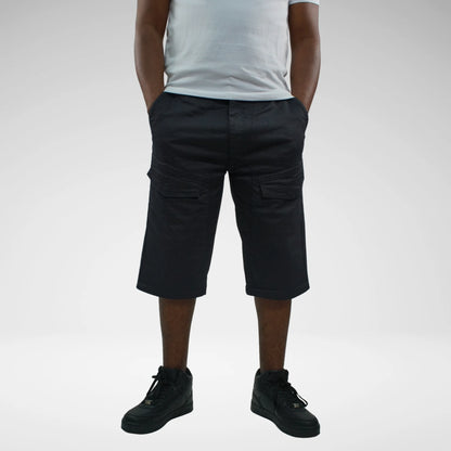 CUTTY AFLECK DENIM CARGO SHORTS | DARK INK