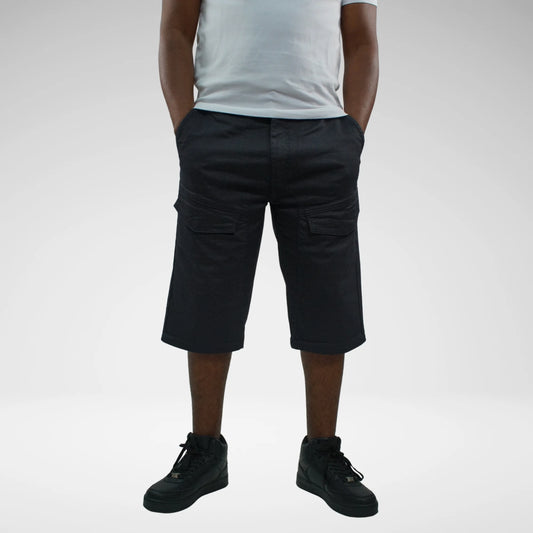 CUTTY AFLECK DENIM CARGO SHORTS | DARK INK