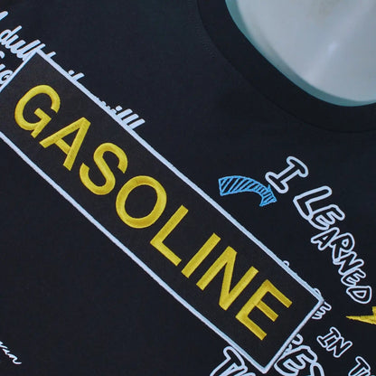 Gasoline Allover Print T-Shirt | Black