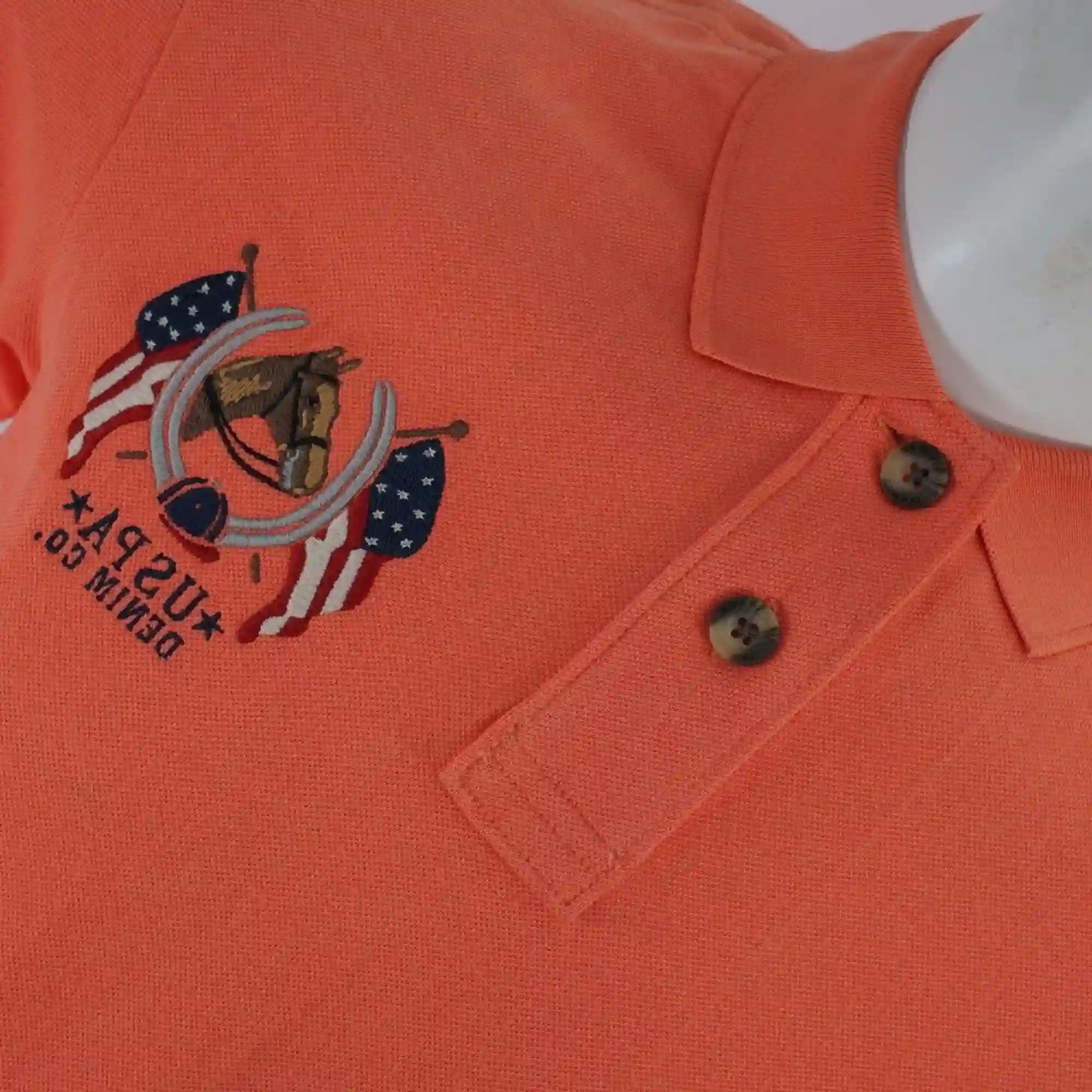 USPA Denim Polo Men's T-Shirt | Peach
