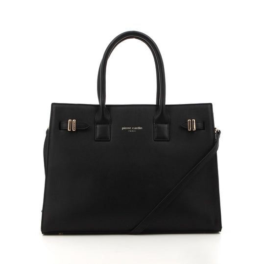 Pierre Cardin MARGAUX STRUCTURED SATCHEL BLACK A0 BLACK
