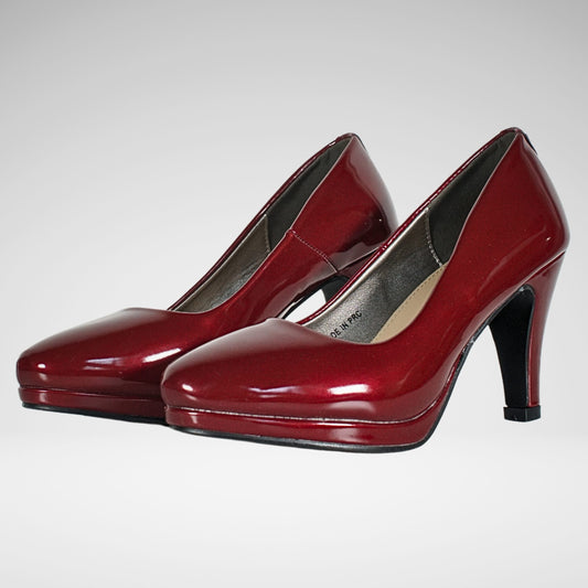 Pierre Cardin Liane Formal Patent High Heel Shoe | Bordeaux