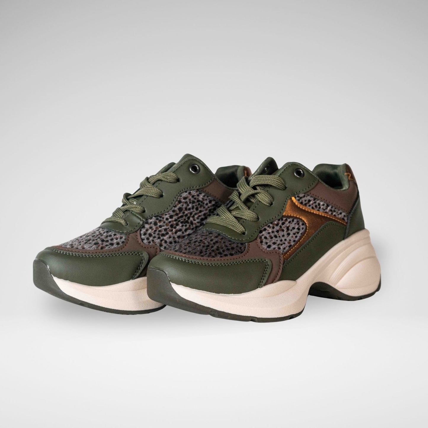 PIERRE CARDIN - CARINA 1 LEOPARD SNEAKER - LC6010 - OLIVE