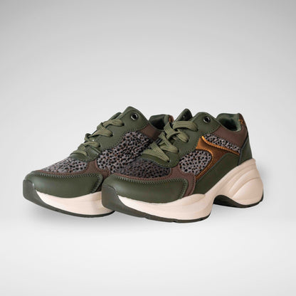 PIERRE CARDIN - CARINA 1 LEOPARD SNEAKER - LC6010 - OLIVE