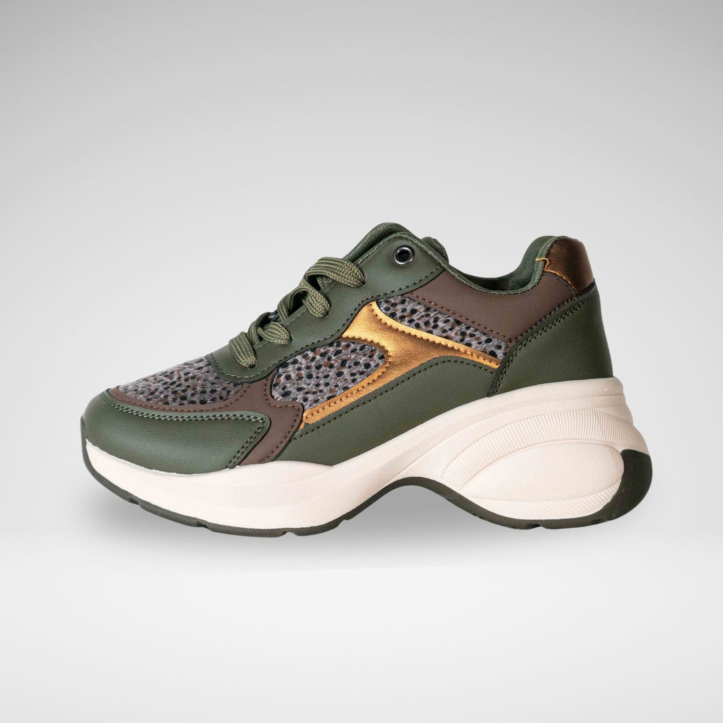 PIERRE CARDIN - CARINA 1 LEOPARD SNEAKER - LC6010 - OLIVE