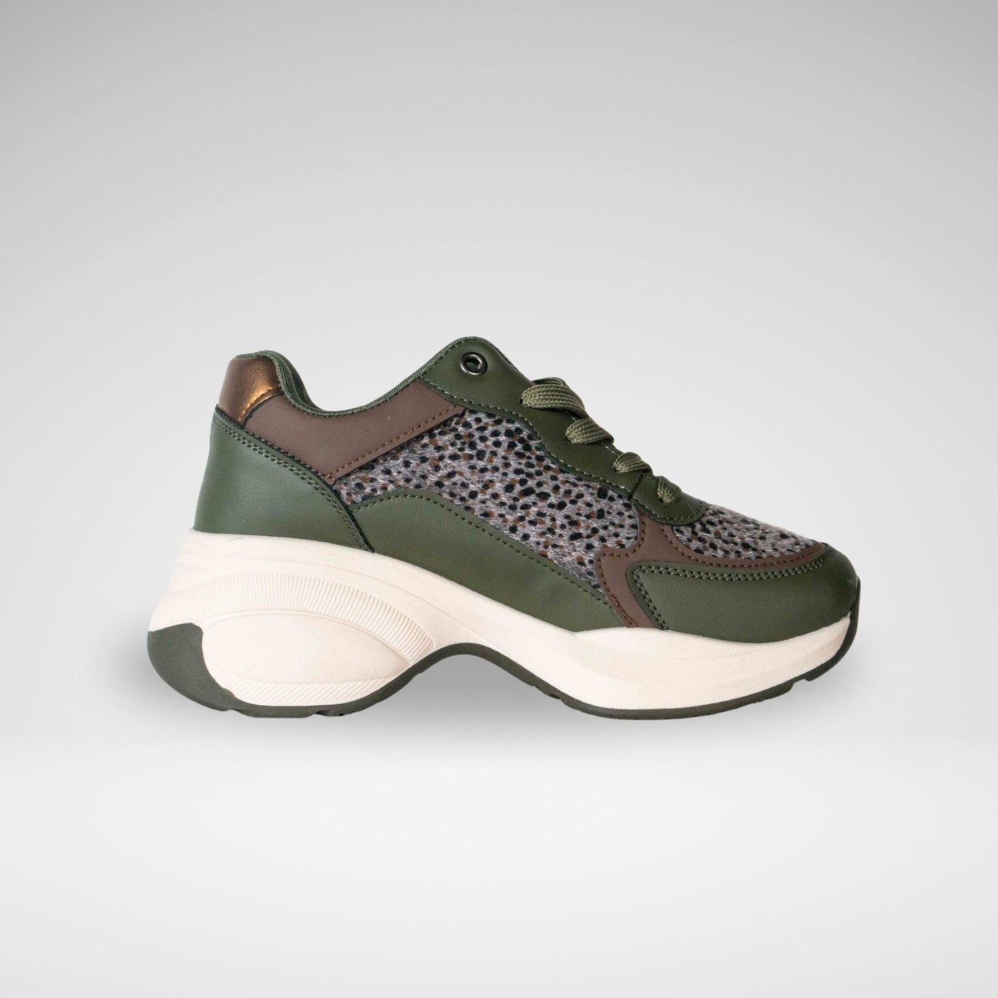 PIERRE CARDIN - CARINA 1 LEOPARD SNEAKER - LC6010 - OLIVE