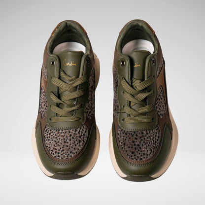 PIERRE CARDIN - CARINA 1 LEOPARD SNEAKER - LC6010 - OLIVE
