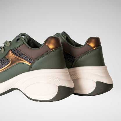 PIERRE CARDIN - CARINA 1 LEOPARD SNEAKER - LC6010 - OLIVE