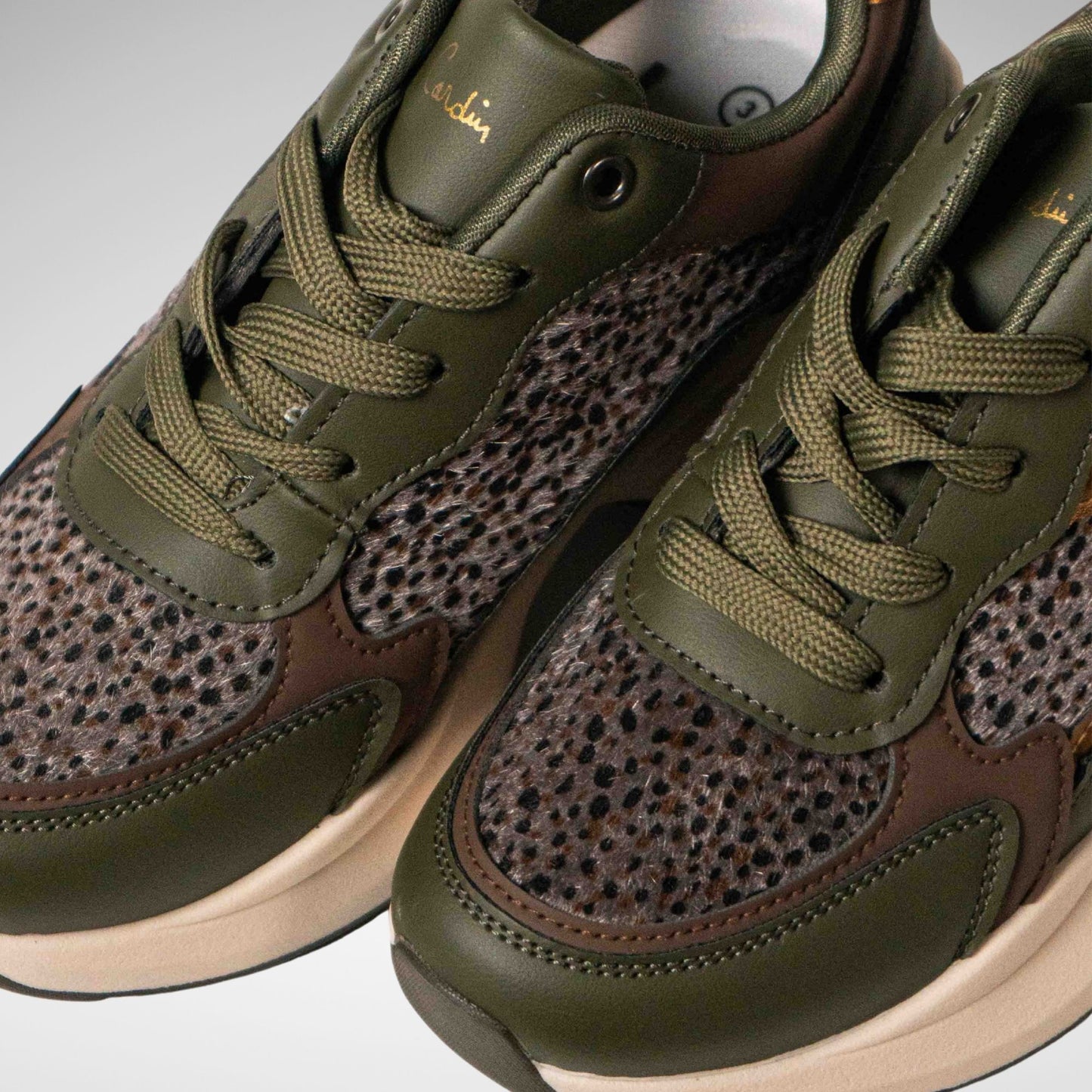PIERRE CARDIN - CARINA 1 LEOPARD SNEAKER - LC6010 - OLIVE