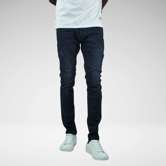 Refuel Revend Abrasion Denim Jeans | Blue Black