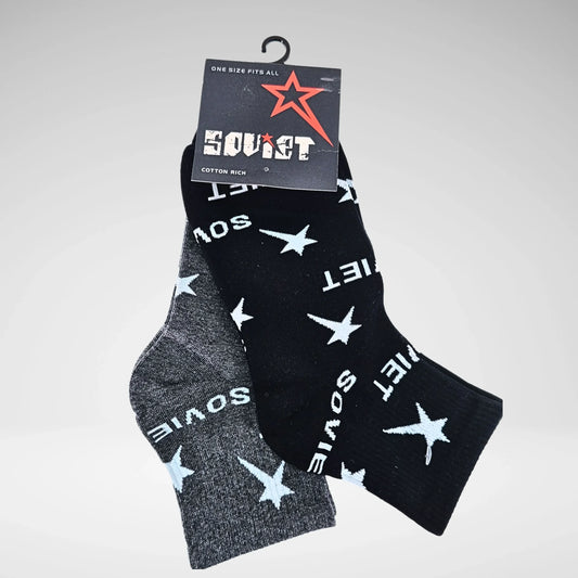Soviet 2PK Sports Socks | Navy/Grey