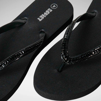 SOVIET - EMERALD THONG SANDAL W/DIAMANTE - LS5826 - BLACK - R119.99