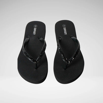 SOVIET - EMERALD THONG SANDAL W/DIAMANTE - LS5826 - BLACK - R119.99