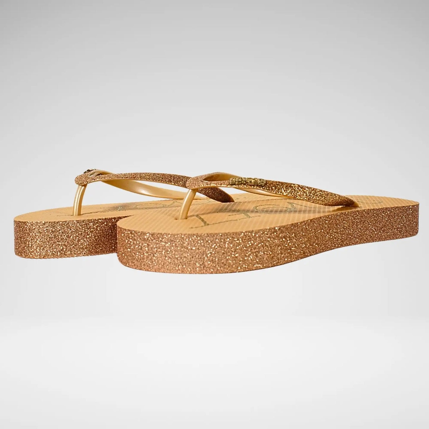 Soviet Glitter Platform Thong | Beige/Gold