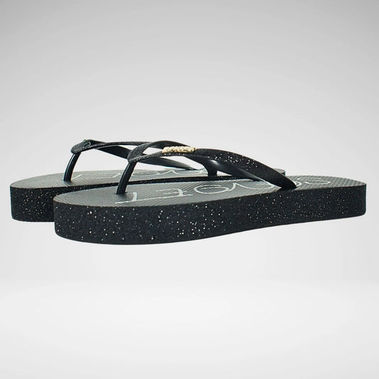 Soviet Glitter Platform Thong | Black