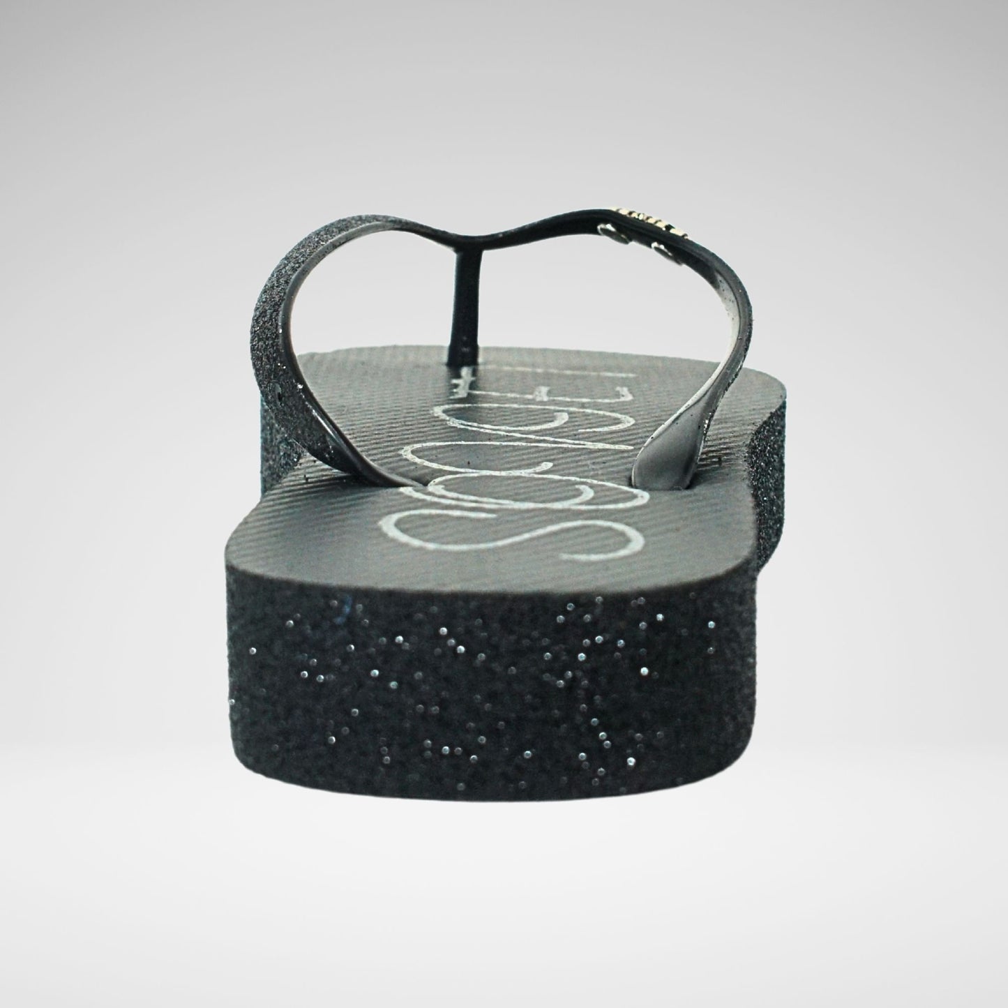 Soviet Glitter Platform Thong | Black