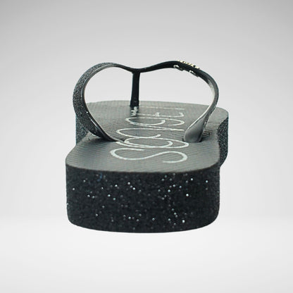 Soviet Glitter Platform Thong | Black