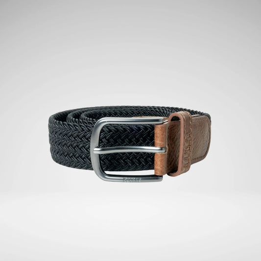 SOVIET JHON S MENS WOVEN STRETCH BELT BLACK