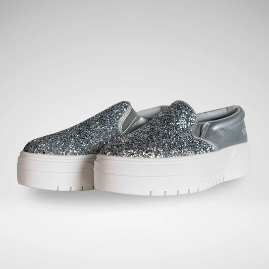 SOVIET LC6008 S - 116 - 1 L Ginger Metallic/Glitter Platform Sneaker Silver