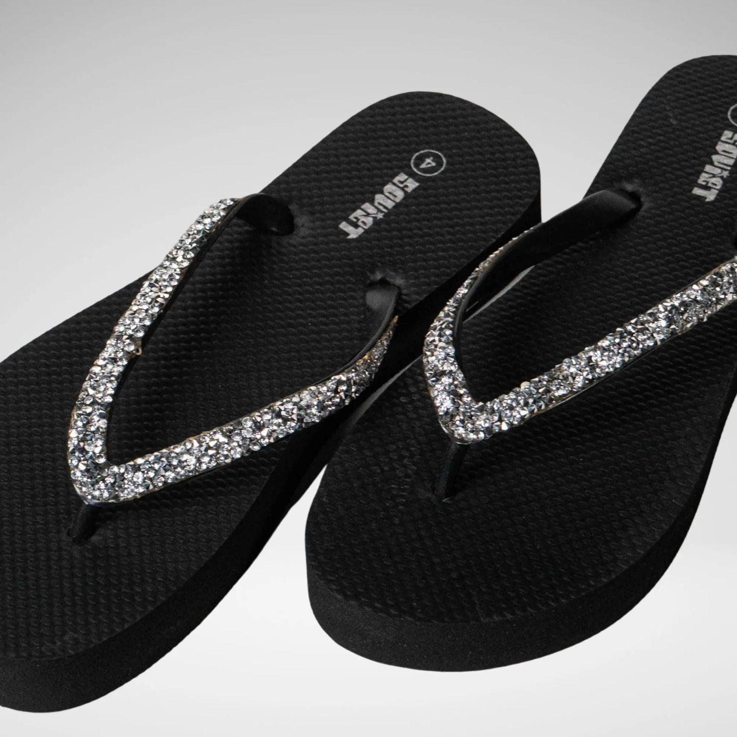 SOVIET  - MOONSTONE PLATFORM THONG  GLITTER - LS5827 - BLACK - R119.99