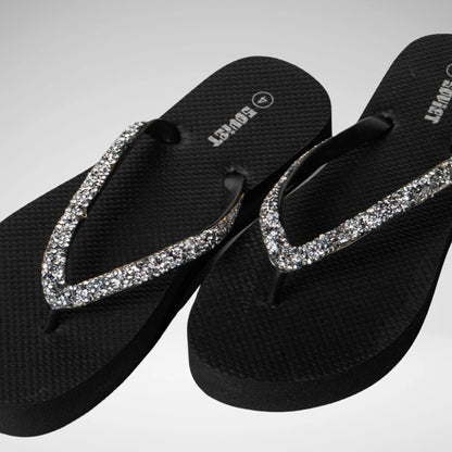 SOVIET  - MOONSTONE PLATFORM THONG  GLITTER - LS5827 - BLACK - R119.99