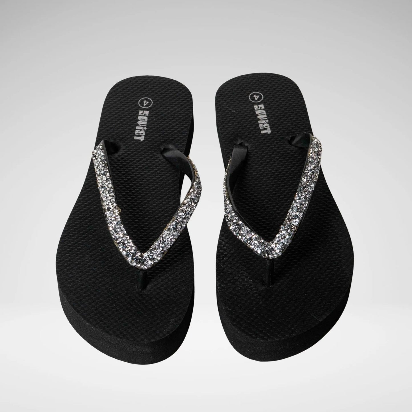 SOVIET  - MOONSTONE PLATFORM THONG  GLITTER - LS5827 - BLACK - R119.99