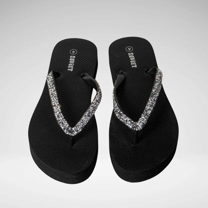 SOVIET  - MOONSTONE PLATFORM THONG  GLITTER - LS5827 - BLACK - R119.99