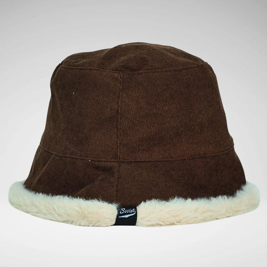 Soviet REVISIBLE CORDUROY/FUR BUCKET HAT CHOCOLATE