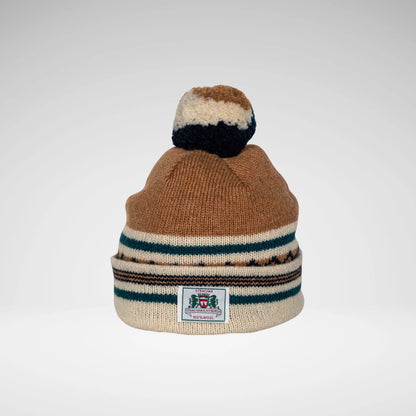 STRACHEN MH3001 Zig Zag Beanie Camel/Green